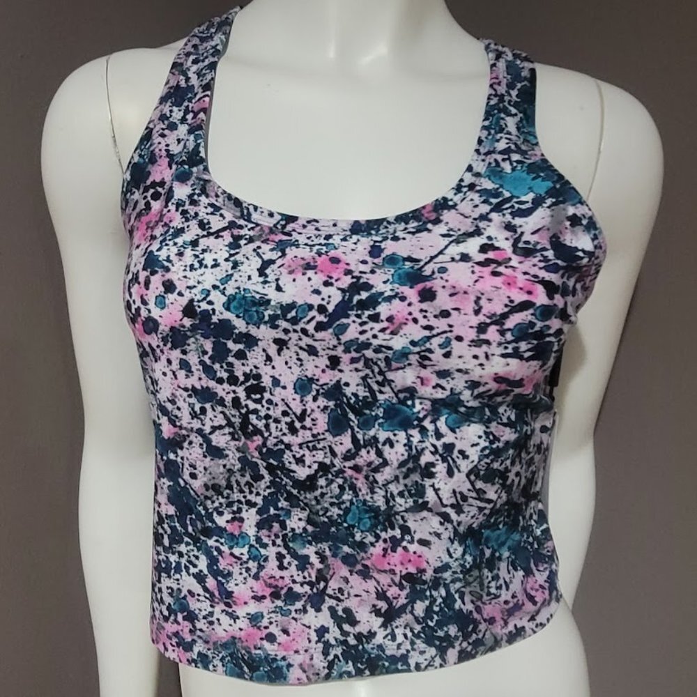 Calvin Klein Printed Racerback Cropped Tank Top Size Medium